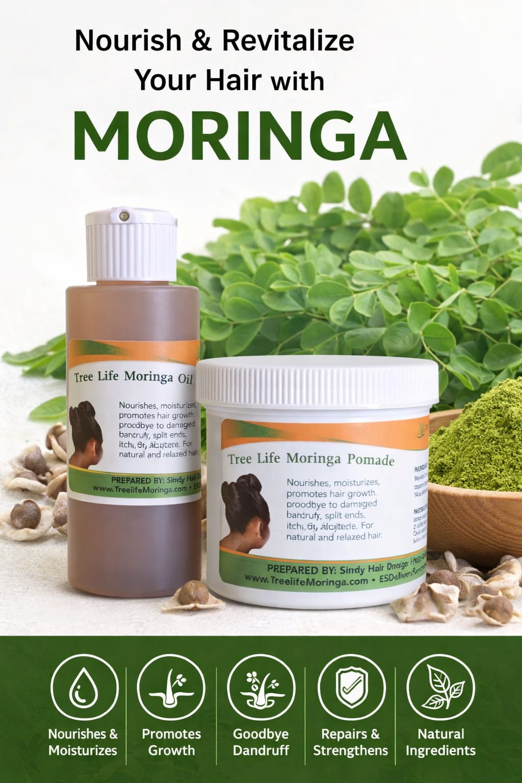 2 Moringa Pomade 1 Oil