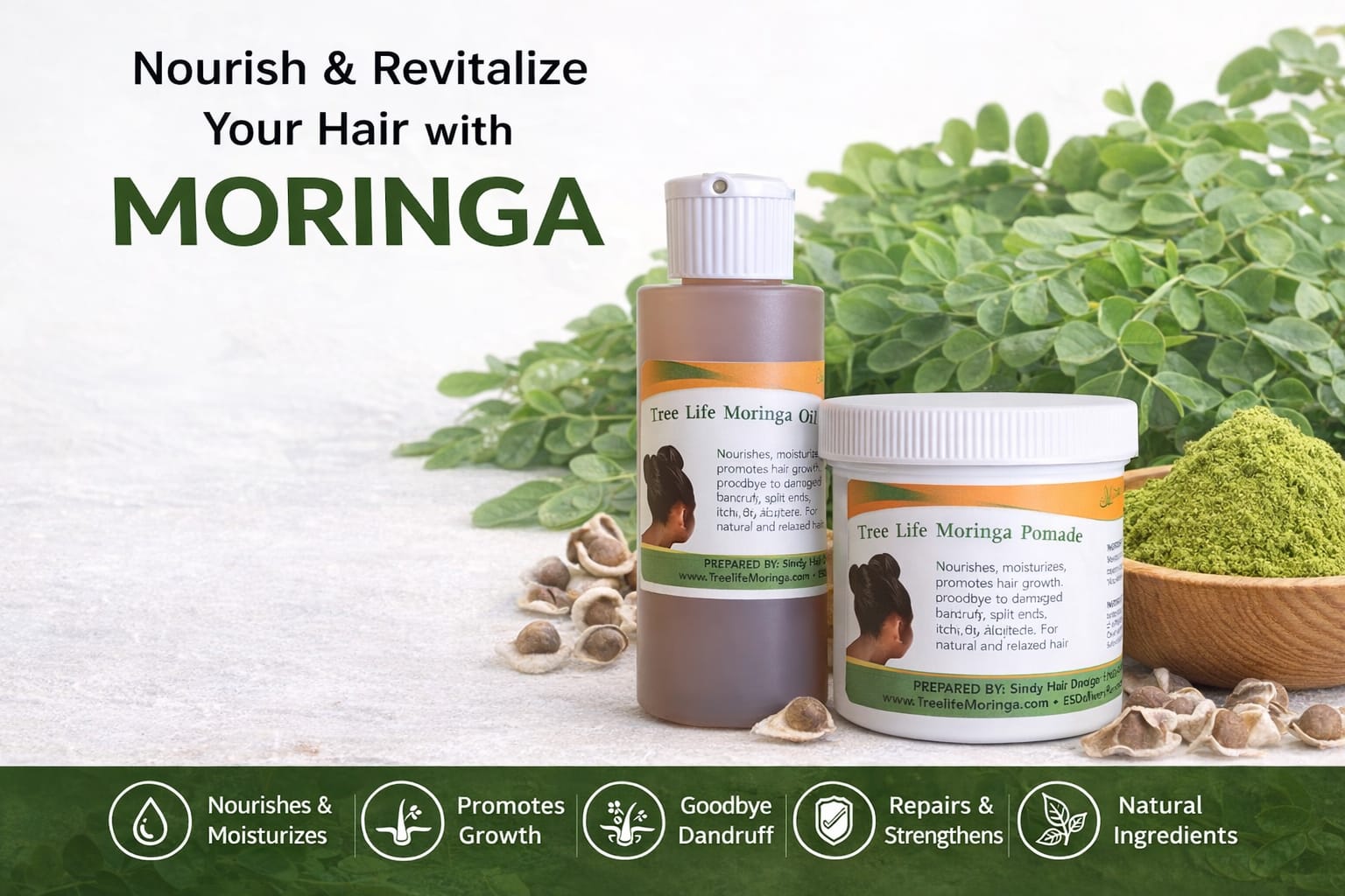 2 Moringa Pomade 1 Oil